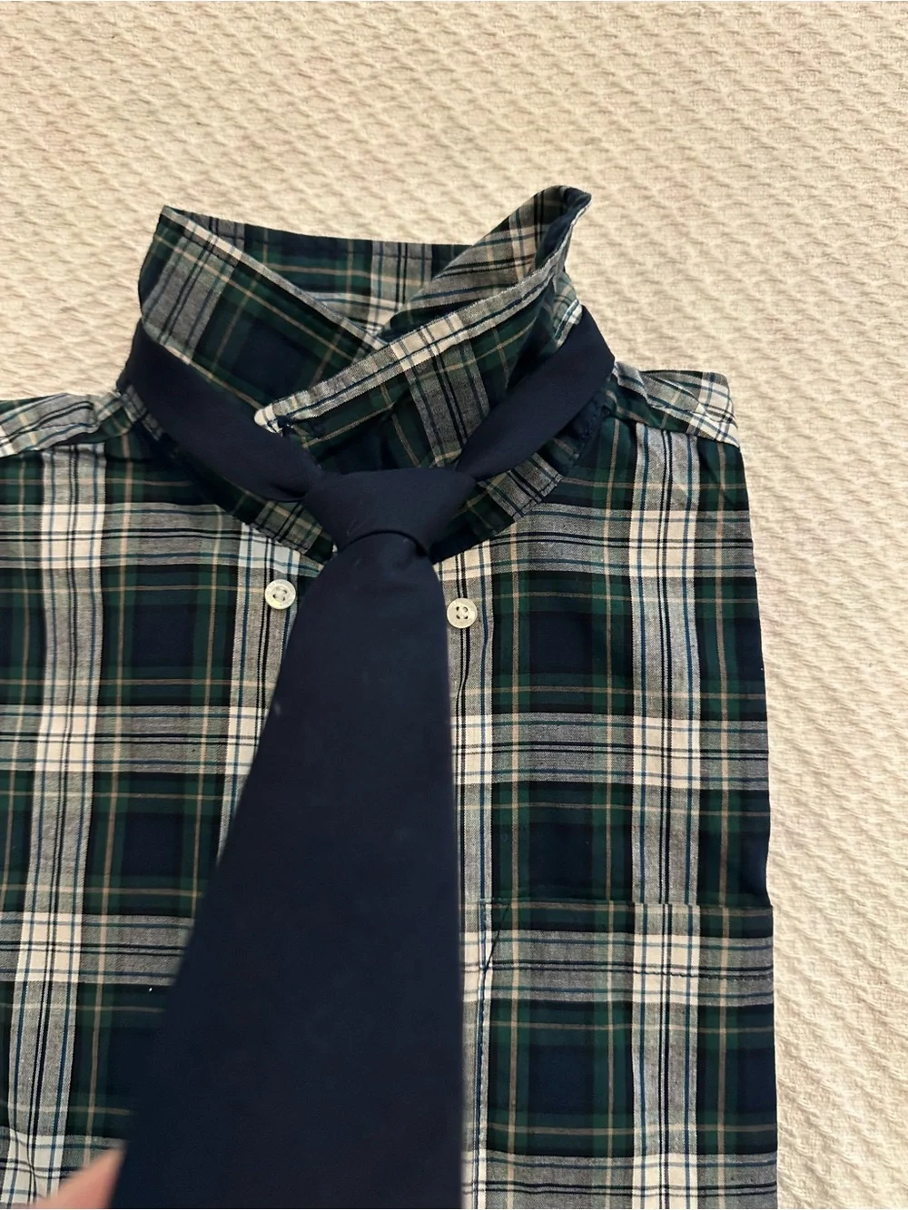 Old Navy, Built in Flex, Plaid Long Sleeve Shirt & Tie Set Sz L (10-12) NWT